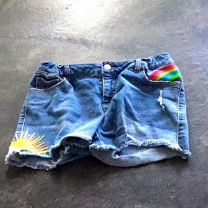cat & jack denim shorts with embroidery